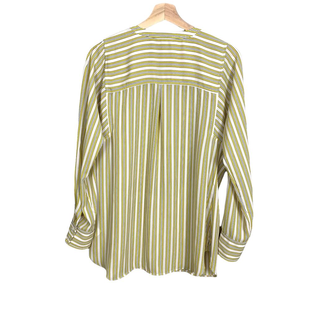 Talbots Yellow Simple Stripe Soft Shirt Popover Tunic Top Blouse S - Picture 3 of 9